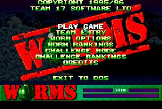 Worms Menu Screen